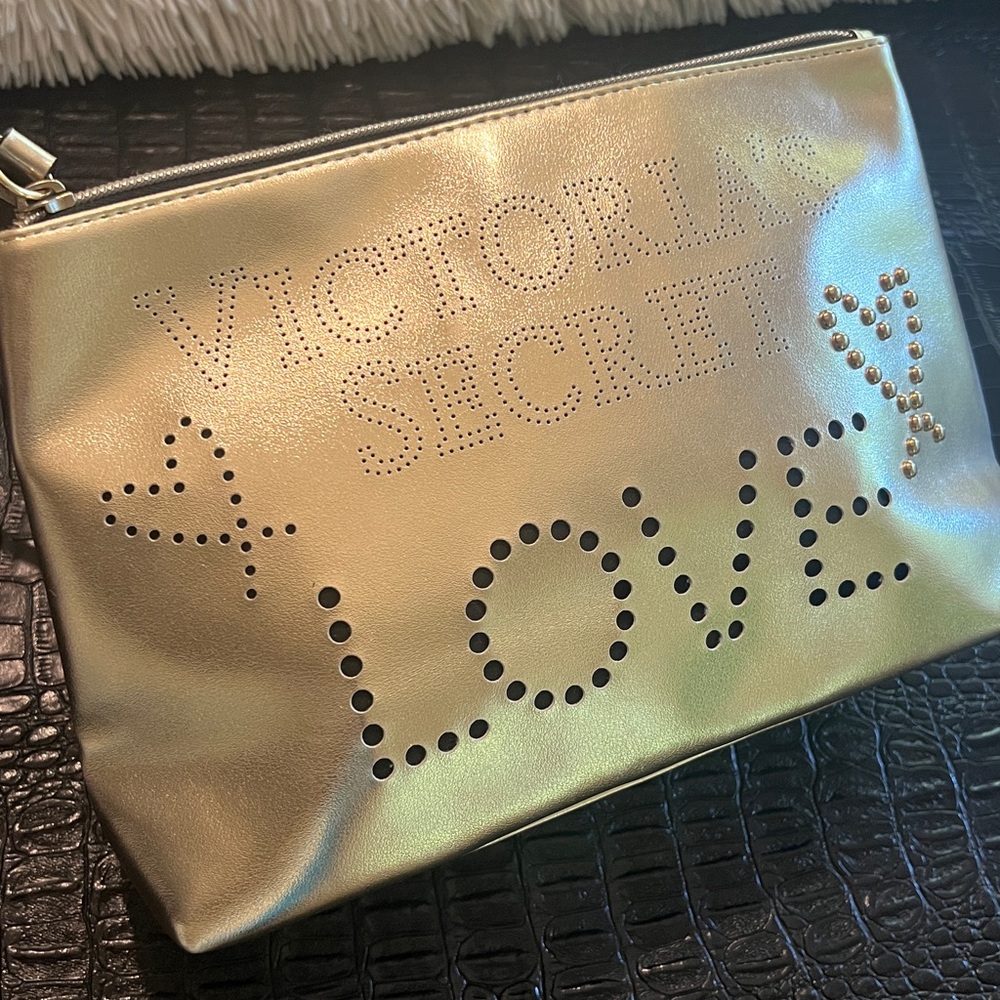 Victoria's Secret Gold Cosmetic Bag